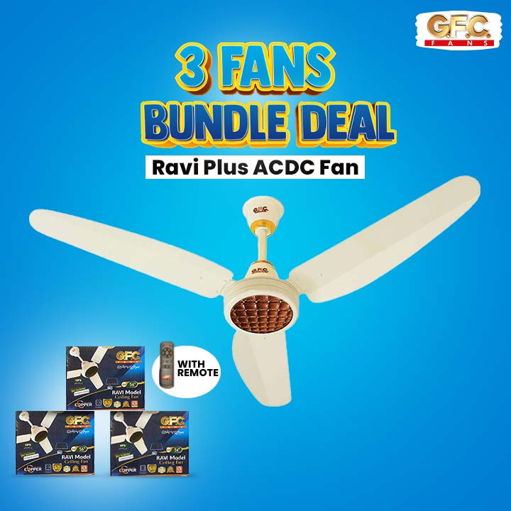 GFC Ravi Plus ACDC Fan | 3 Fans Bundle Deal