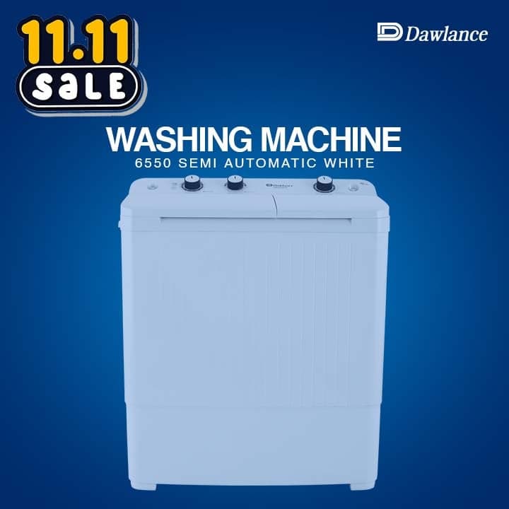 Dawlance | DW 6550 White | Twin Tub Semi Automatic | 8 KG Washing Machine