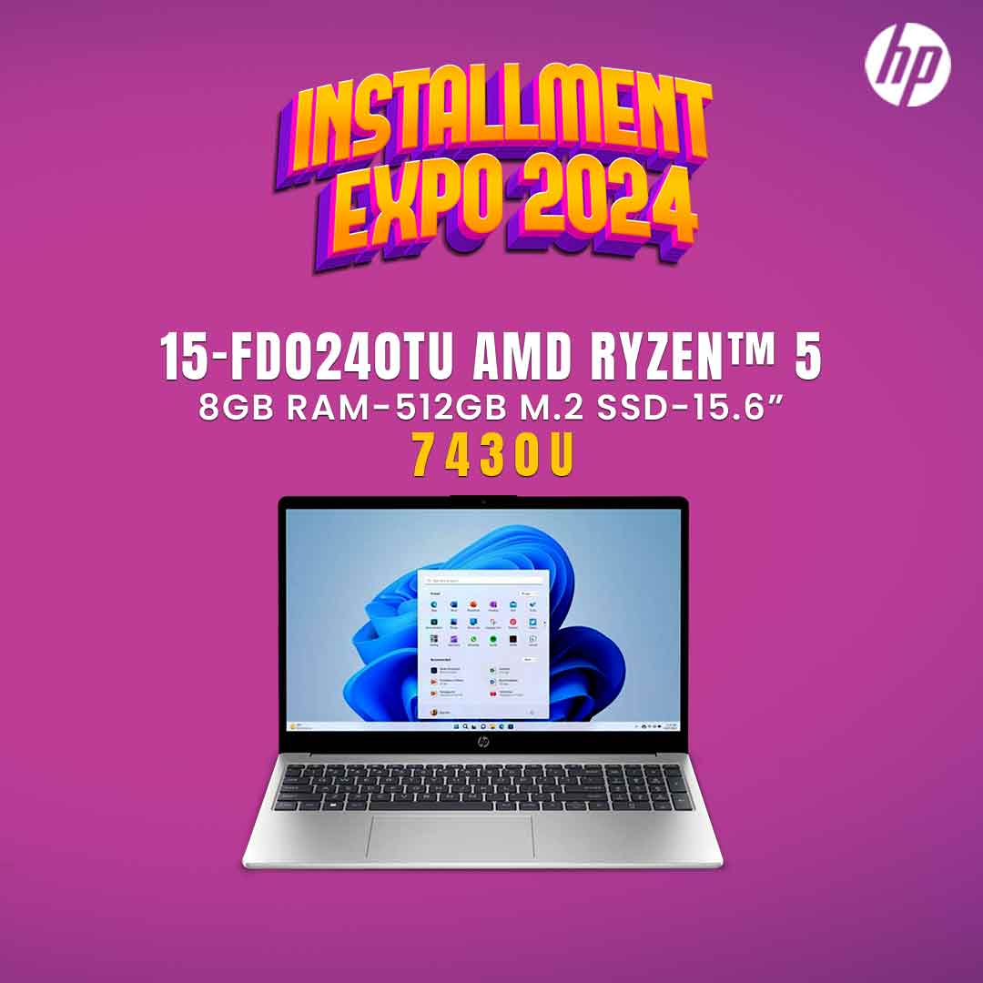 HP Laptop 15-fc0298AU AMD Ryzen™ 5 7430U | 8GB| 512GB M.2 SSD | 15.6 Screen | Expo Deals |