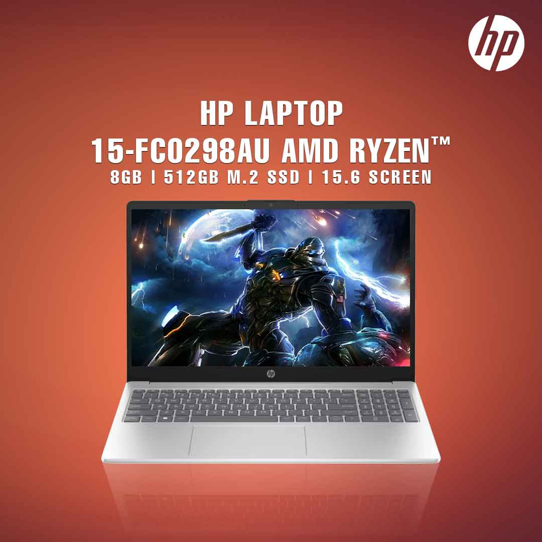 HP Laptop 15-fc0298AU AMD Ryzen ™ 5 7430U | 8GB| 512GB M.2 SSD | 15.6 Scree