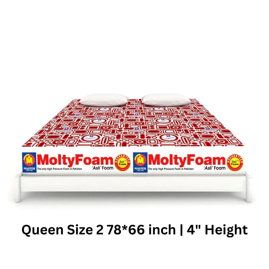 Master MoltyFoam Mattress | Queen Size 2 78*66 inch | 4″ Height